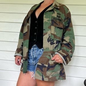 US Army Airborne BDU Camo Jacket Overshirt